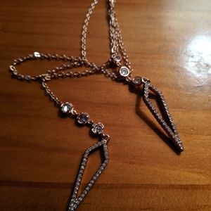 Rose gold lariat necklace